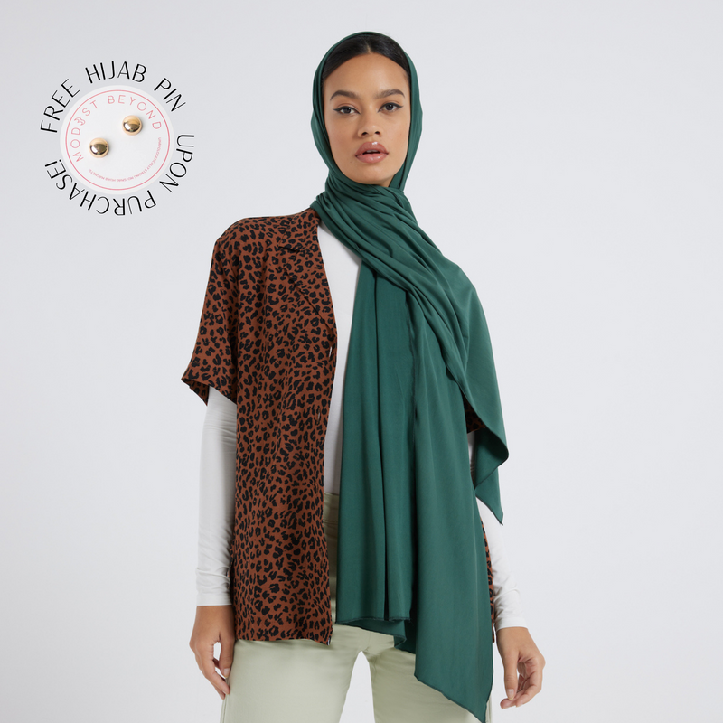 Organic Bamboo Jersey Hijab - Olive