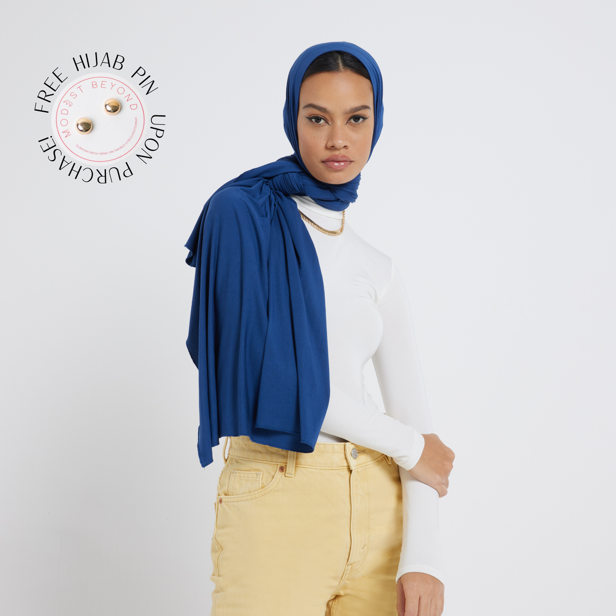 Organic Bamboo Jersey Hijab - Navy