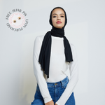 Organic Bamboo Jersey Hijab - Black