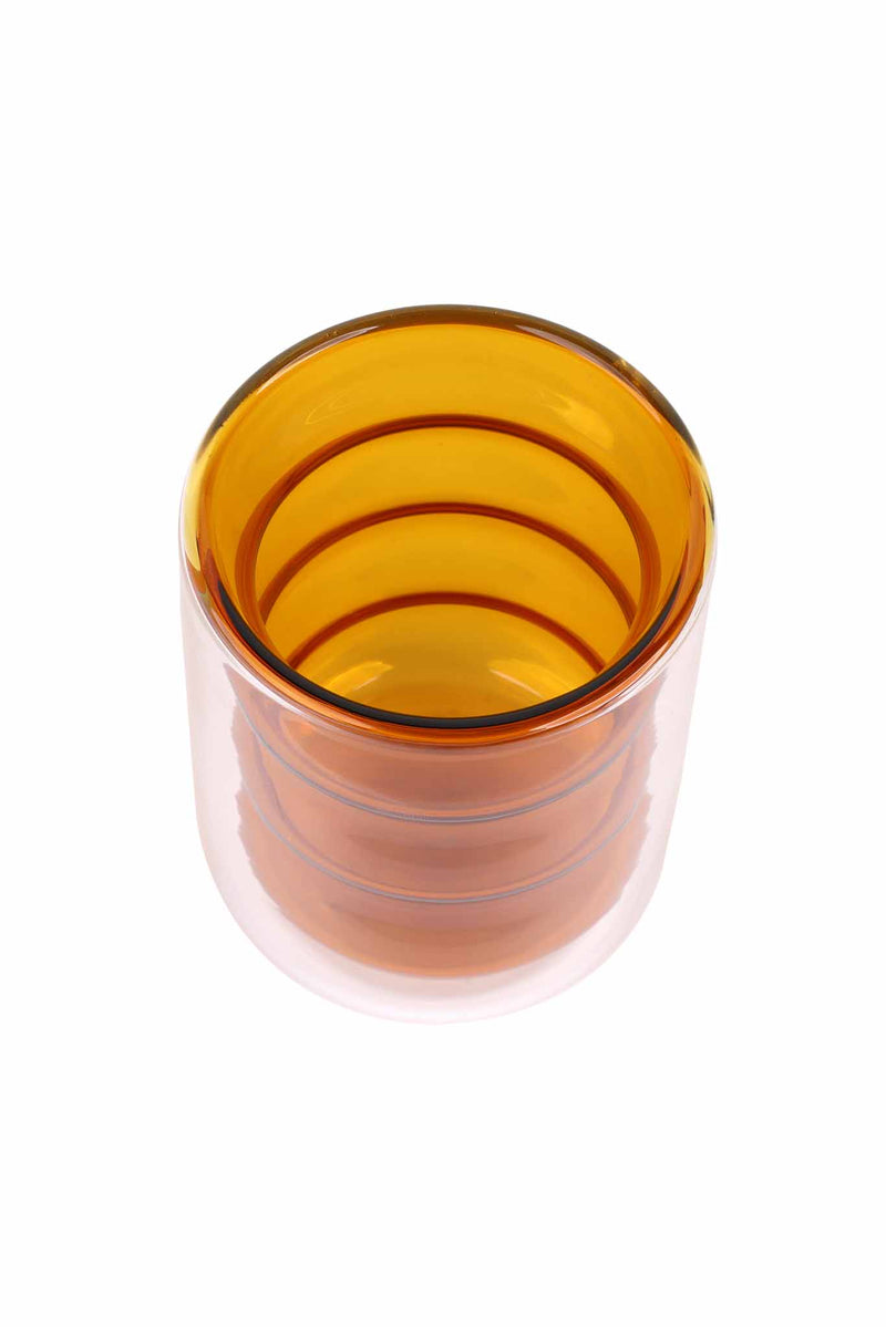 Jazz Insulated Glass Cup, Amber