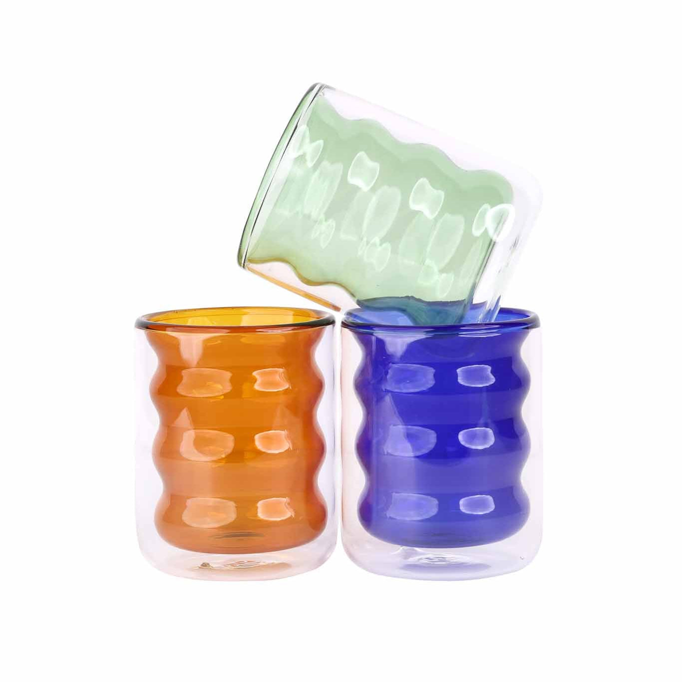 Jazz Insulated Glass Cup, Amber