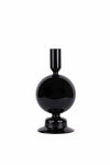 Crystal Ball glass candle holder Black