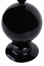 Crystal Ball glass candle holder Black