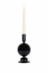 Crystal Ball glass candle holder Black