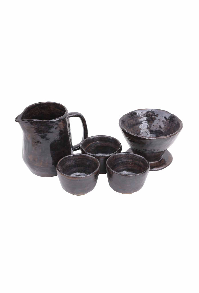Drip Coffee Set, Black Washed