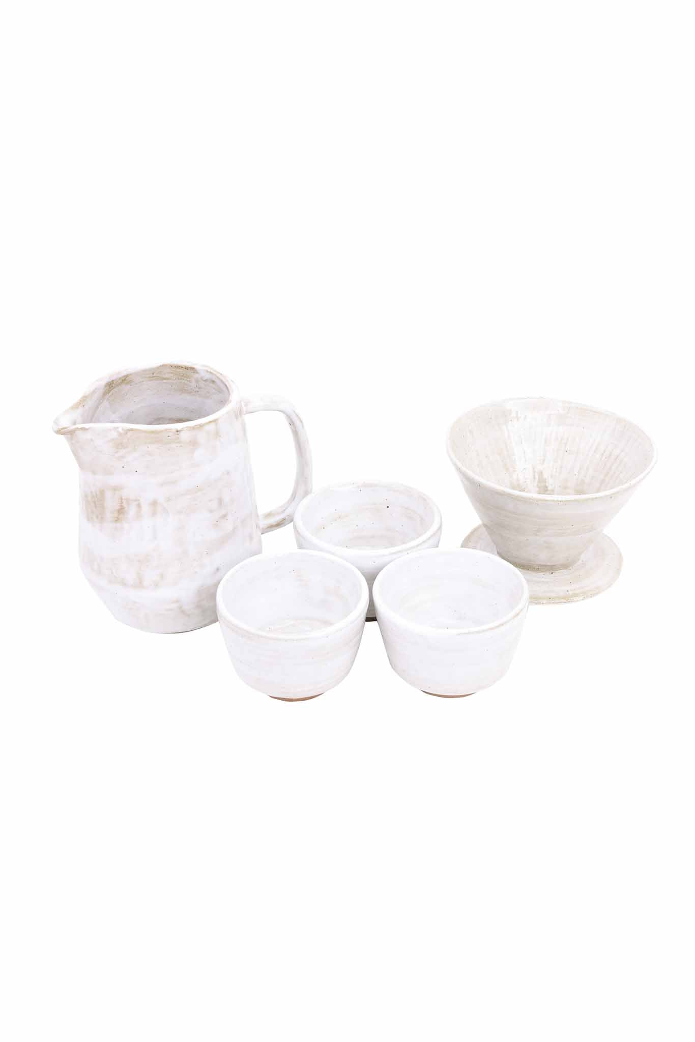 Drip Coffee Set, White Washed
