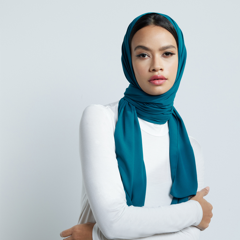 Teal Chiffon Hijab