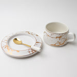 'Ivanna' teacup & saucer with spoon [Cream]
