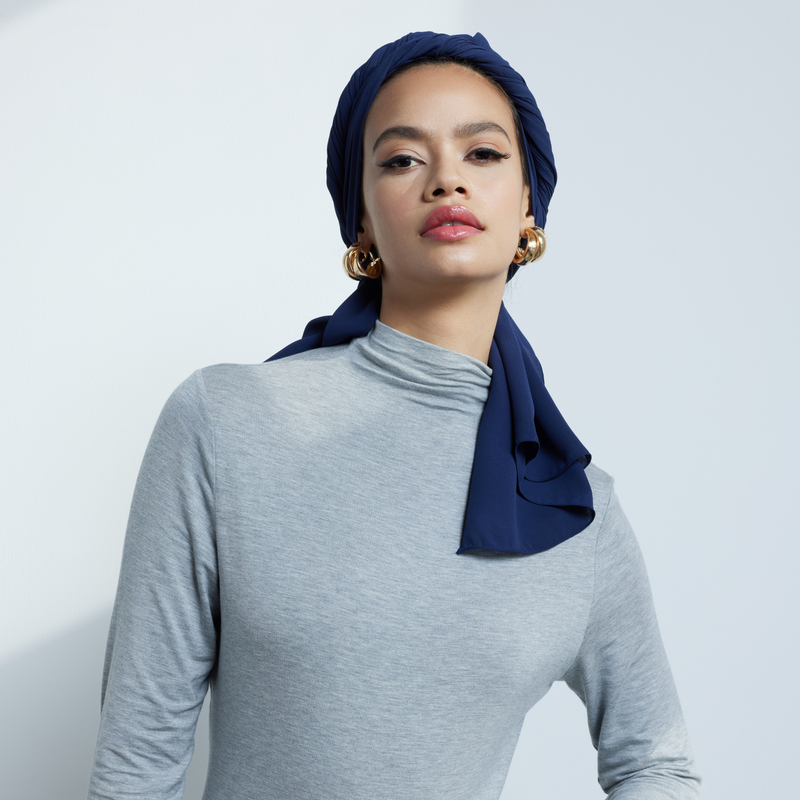 Navy Chiffon Hijab