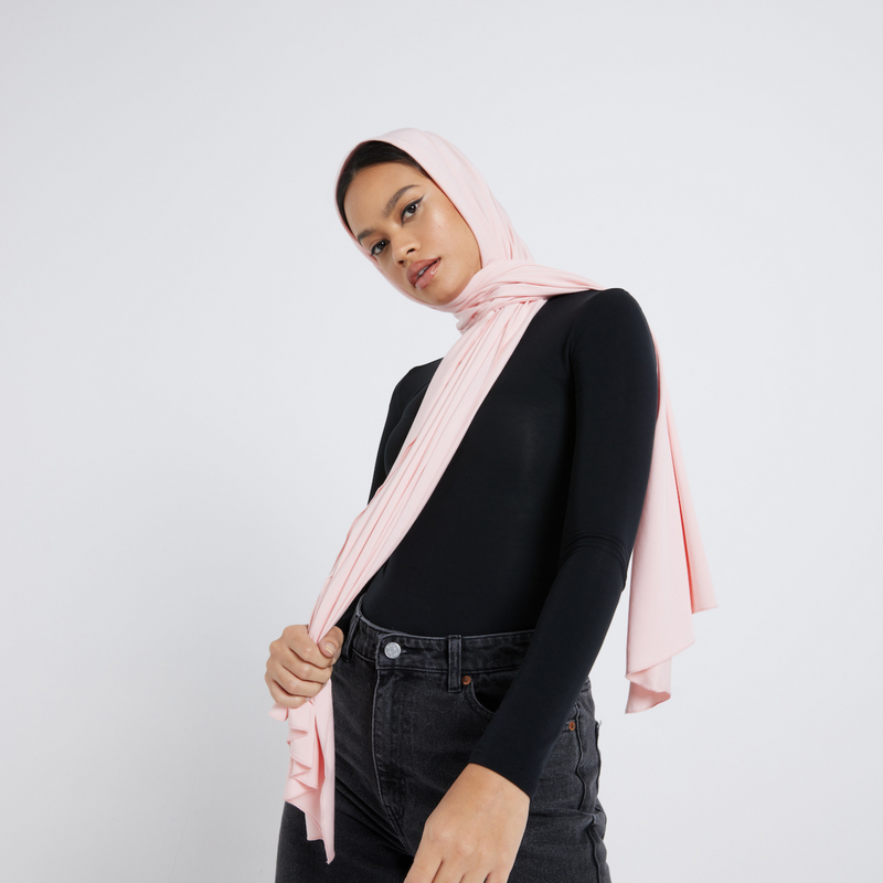 Organic Bamboo Jersey Hijab - Light Pink