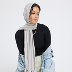 Organic Bamboo Jersey Hijab - Light Grey