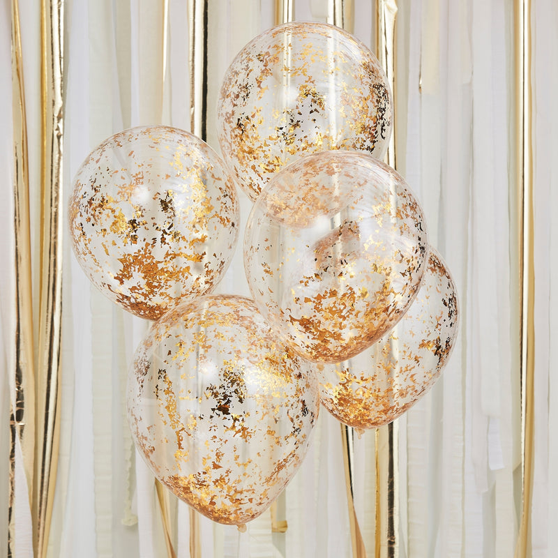 Gold Foiled Confetti Balloons