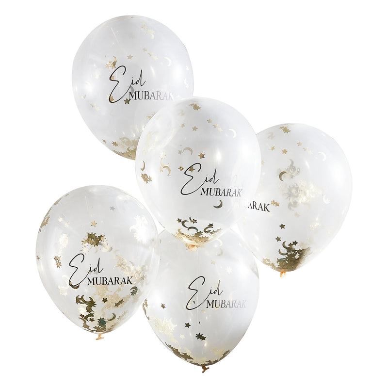 'Eid Mubarak' Confetti Balloon Bundle [Gold]