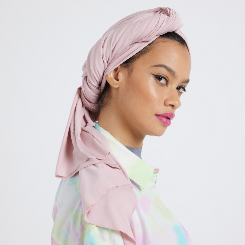 Organic Bamboo Jersey Hijab - Crepe Pink