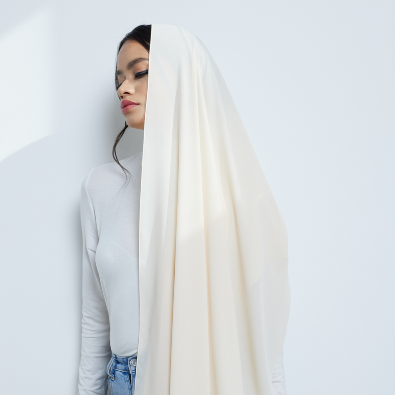 Ivory Chiffon Hijab