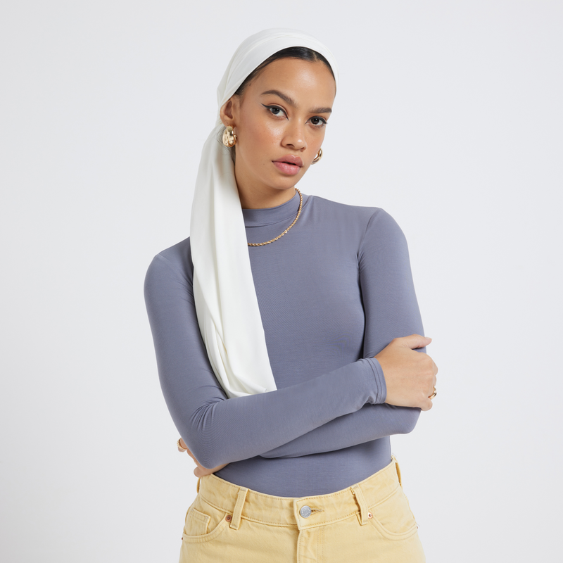Organic Bamboo Jersey Hijab - Ivory