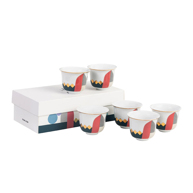 Gift Set of 6 'Layalee' Arabic Coffee Cups