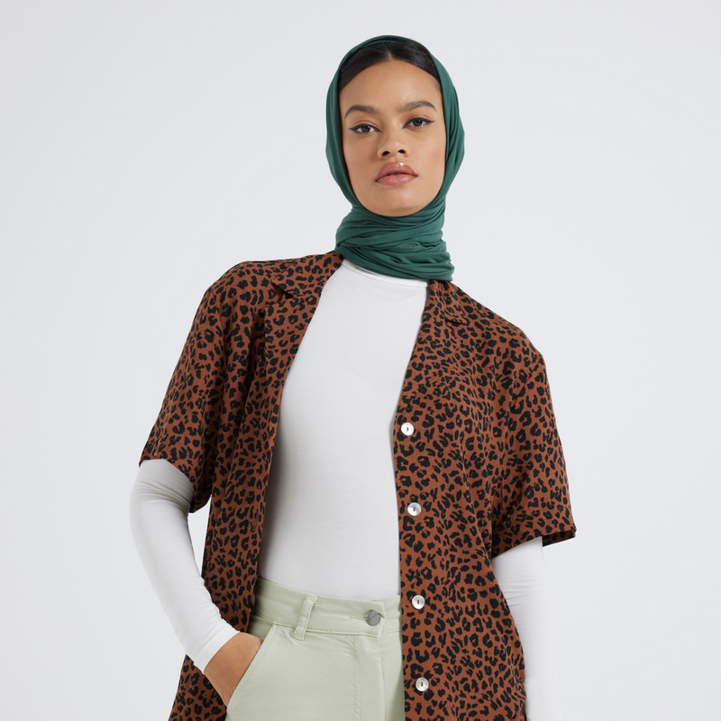 Organic Bamboo Jersey Hijab - Olive