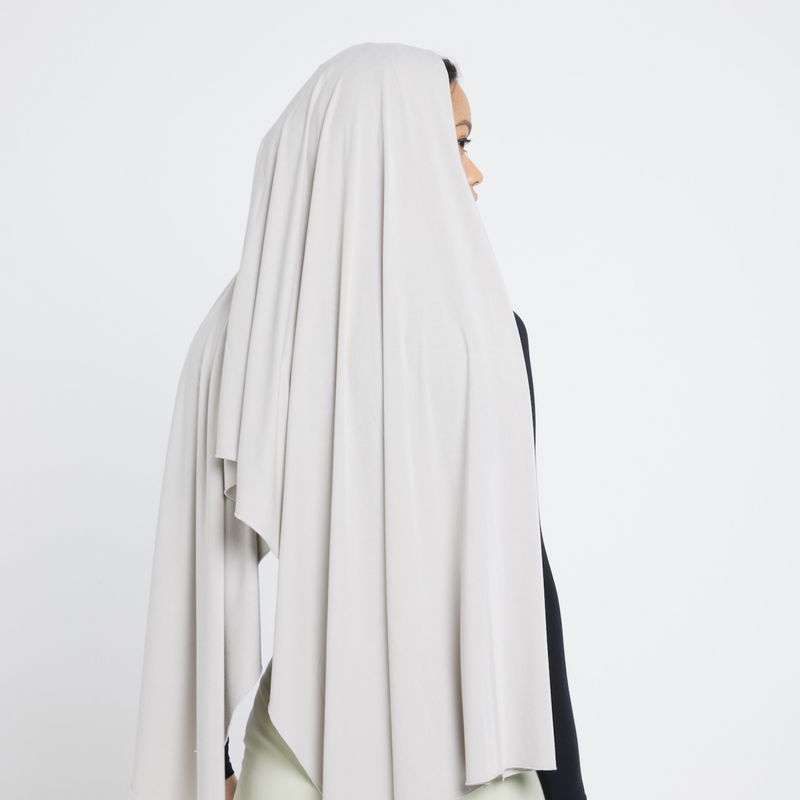 Organic Bamboo Jersey Hijab - Light Grey