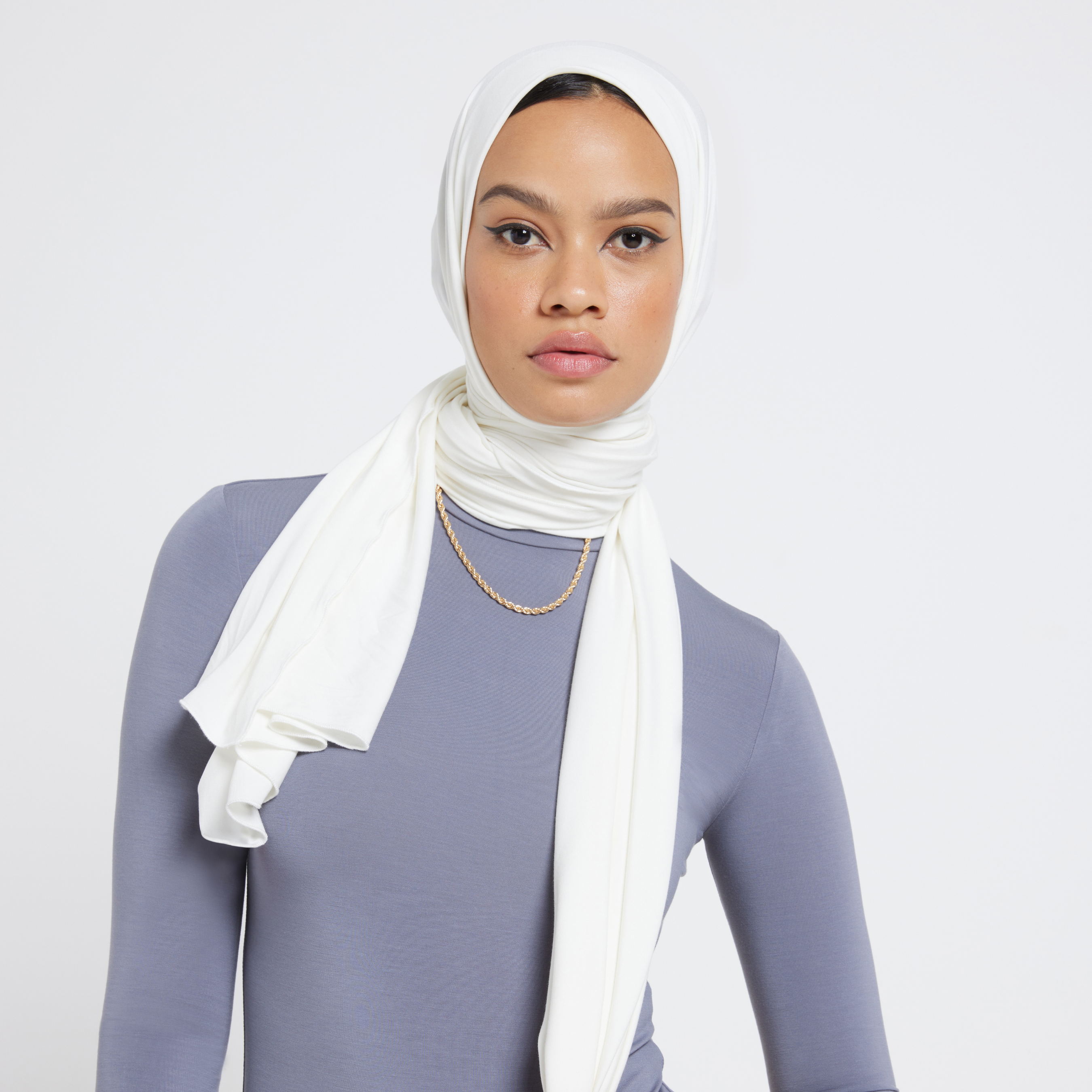 Organic Bamboo Jersey Hijab - Ivory