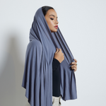 Organic Bamboo Jersey Hijab - Dark Grey