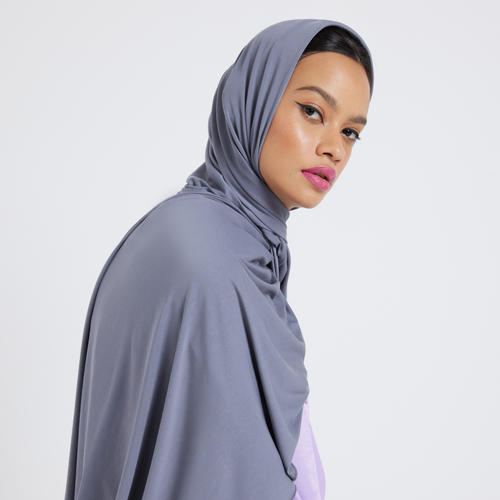 Organic Bamboo Jersey Hijab - Dark Grey