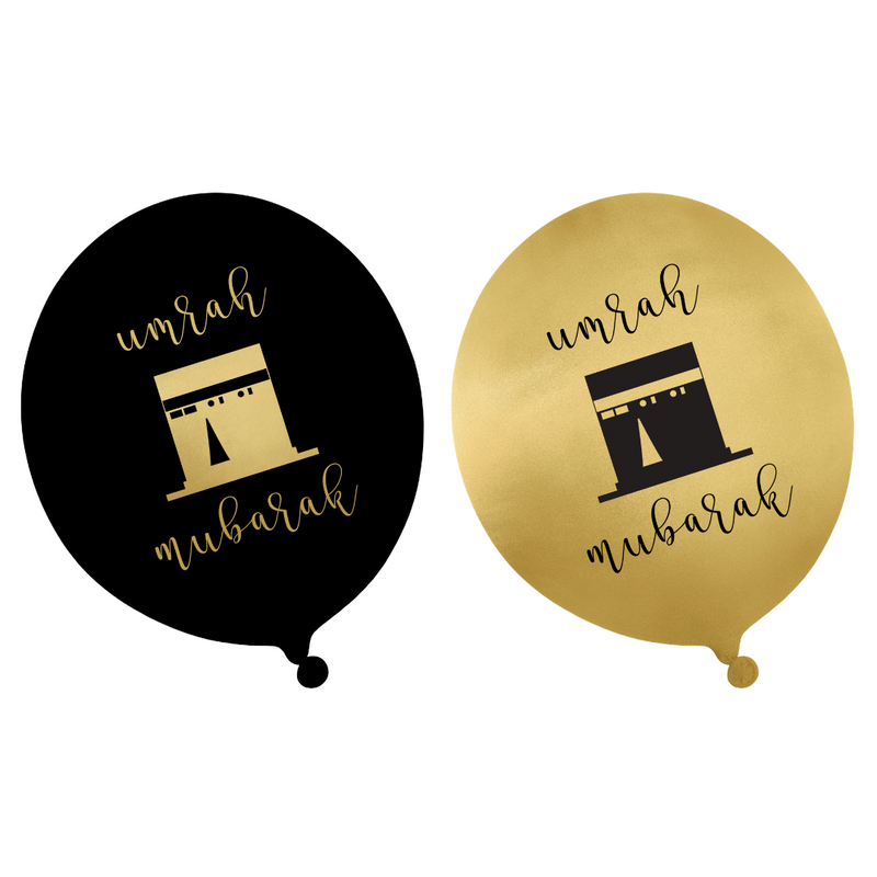 Umrah Party Balloons (10pk) - Black & Gold