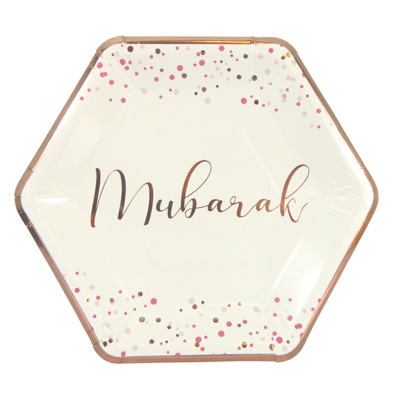 Mubarak Confetti Party Plates - 10 pack