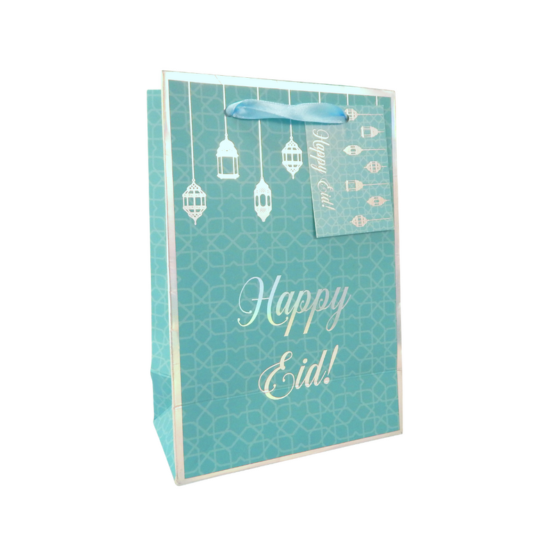 Happy Eid Gift Bag - A5 - Teal & Iridescent